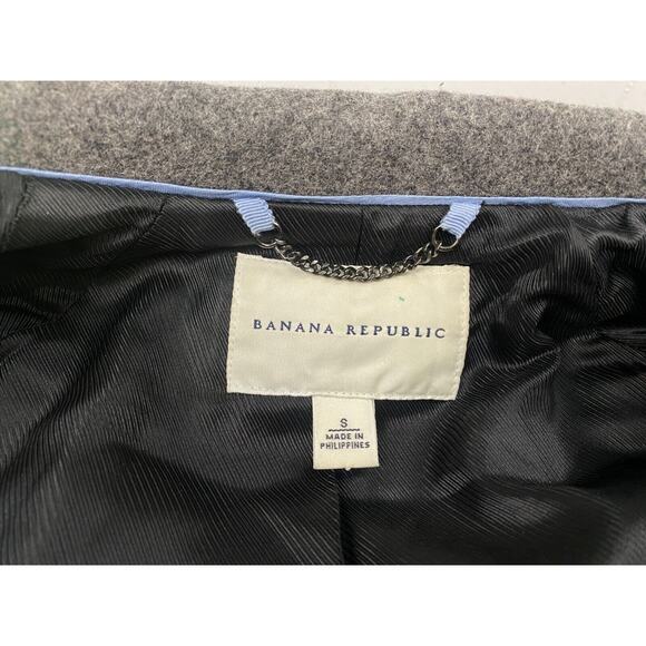 Banana Republic Wool Pea Coat Womens Small Gray Double Breasted Pockets Parka - Picture 11 of 14